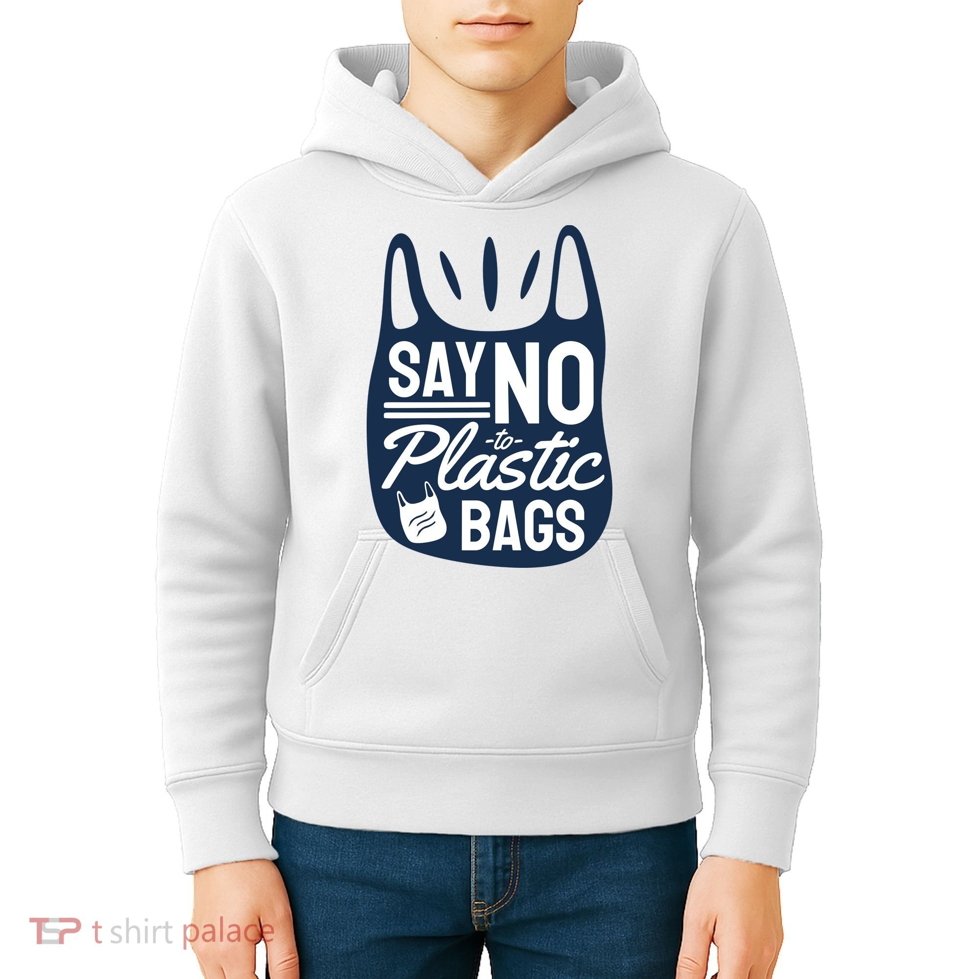 Say No To Plastic Bags Kids Hoodie