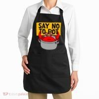 Say No To Pot Funny Crab Eater Seafood Lover Crab Boil Apron thumb 2