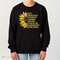 Sunflower Never Underestimate The Power Of Grandma Who Votes Women's Sweatshirt thumb 0