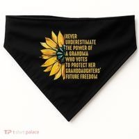Sunflower Never Underestimate The Power Of Grandma Who Votes USA-Made Doggie Bandana thumb 0