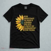 Sunflower Never Underestimate The Power Of Grandma Who Votes T-Shirt thumb 5