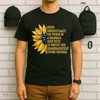 Sunflower Never Underestimate The Power Of Grandma Who Votes T-Shirt thumb 6