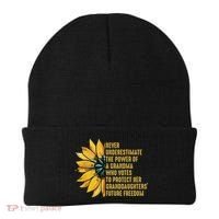 Sunflower Never Underestimate The Power Of Grandma Who Votes Beanie thumb 0