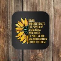 Sunflower Never Underestimate The Power Of Grandma Who Votes Coaster thumb 0