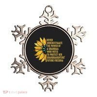 Sunflower Never Underestimate The Power Of Grandma Who Votes Ornament thumb 0