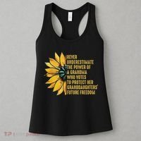 Sunflower Never Underestimate The Power Of Grandma Who Votes Women's Tank Top thumb 3