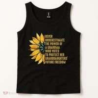 Sunflower Never Underestimate The Power Of Grandma Who Votes Tank Top thumb 2