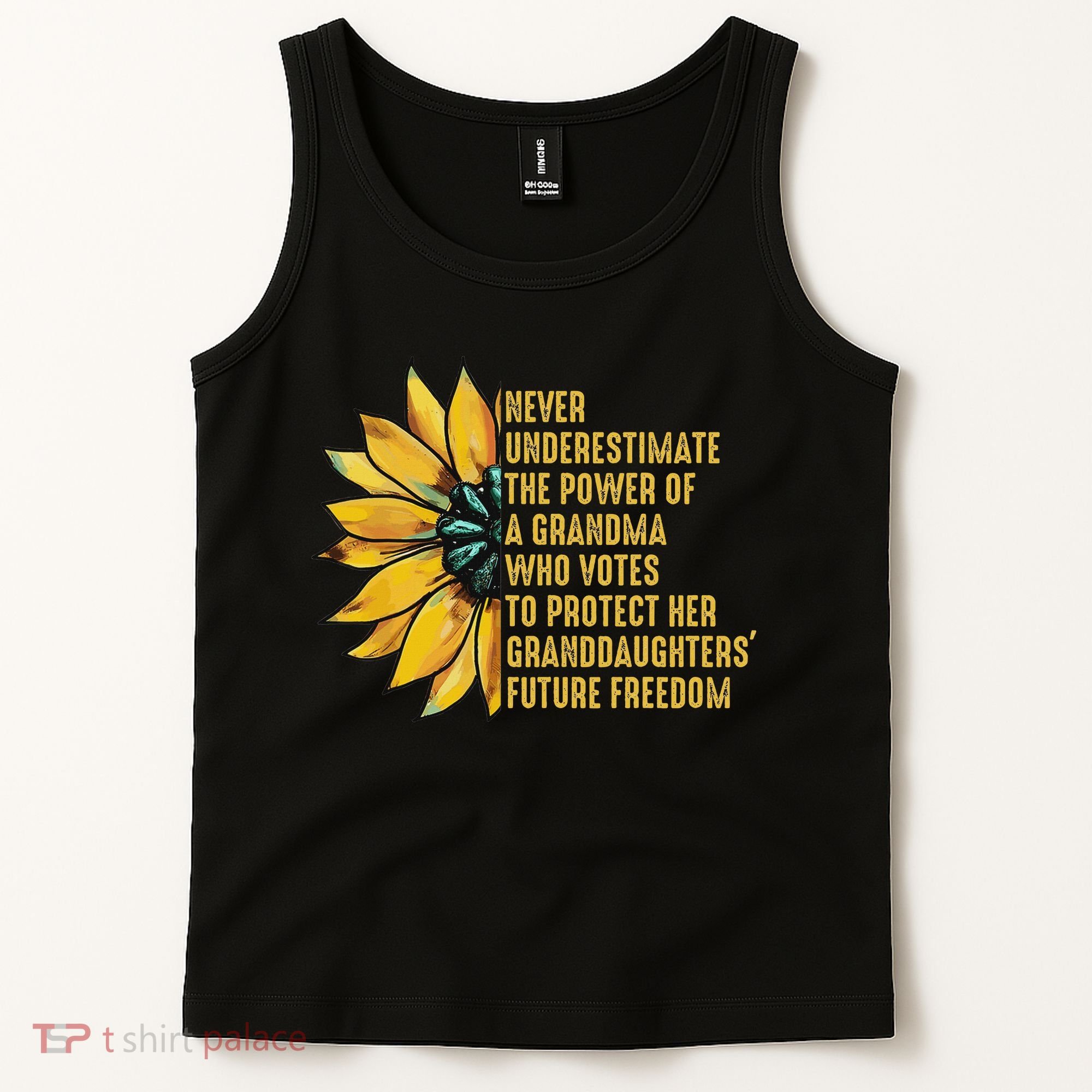 Sunflower Never Underestimate The Power Of Grandma Who Votes Tank Top