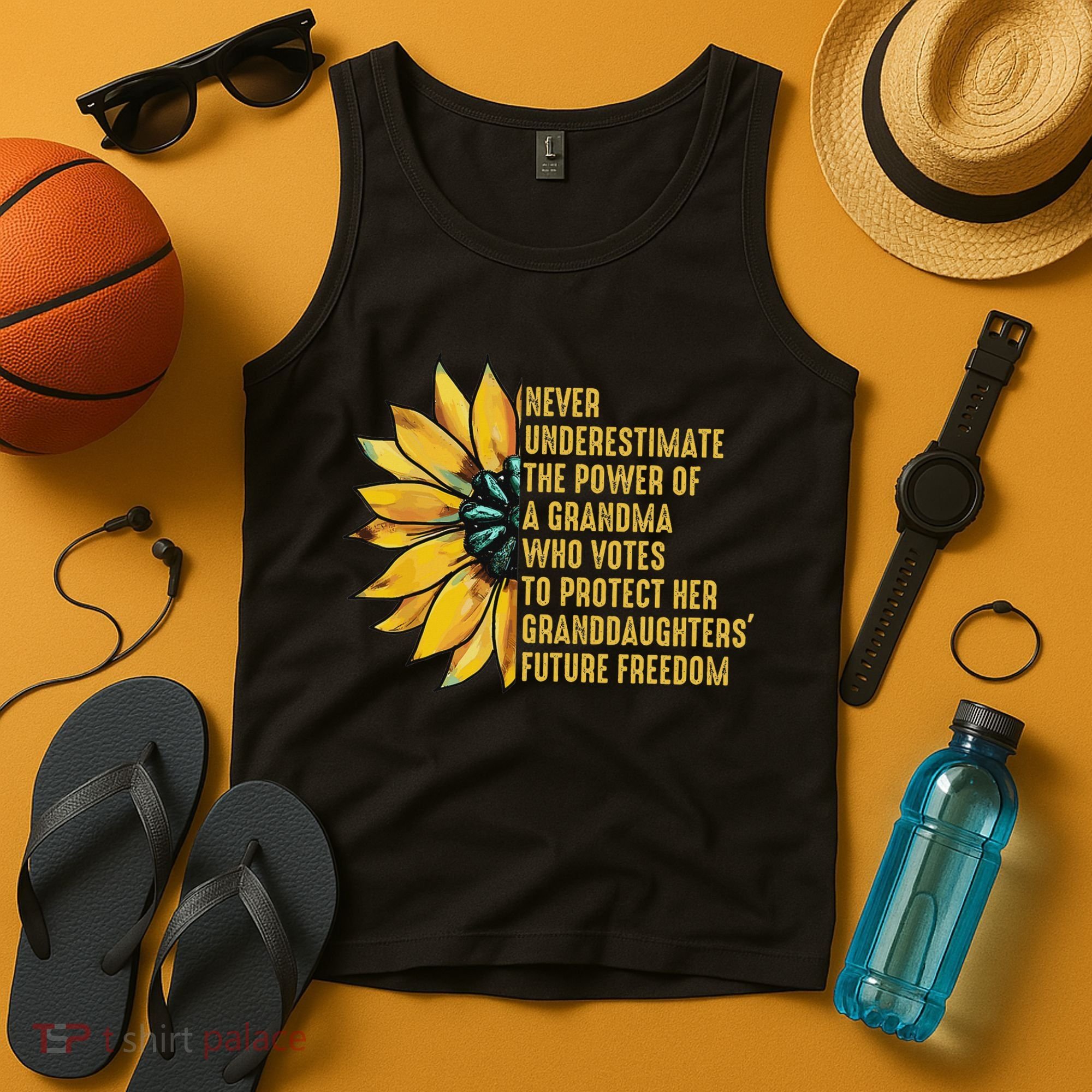 Sunflower Never Underestimate The Power Of Grandma Who Votes Tank Top