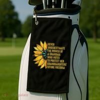 Sunflower Never Underestimate The Power Of Grandma Who Votes Golf Towel thumb 2