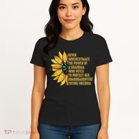 Sunflower Never Underestimate The Power Of Grandma Who Votes Women's T-Shirt thumb 4