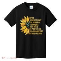 Sunflower Never Underestimate The Power Of Grandma Who Votes Kids T-Shirt thumb 0