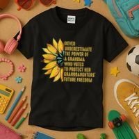 Sunflower Never Underestimate The Power Of Grandma Who Votes Kids T-Shirt thumb 3