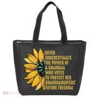 Sunflower Never Underestimate The Power Of Grandma Who Votes Tote Bag thumb 0