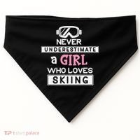 Skiing  Never Underestimate A Ski  USA-Made Doggie Bandana thumb 0