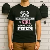 Skiing  Never Underestimate A Ski  T-Shirt thumb 6