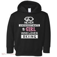Skiing  Never Underestimate A Ski  Toddler Hoodie thumb 0