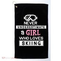 Skiing  Never Underestimate A Ski  Golf Towel thumb 0