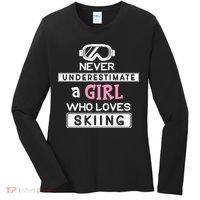 Skiing  Never Underestimate A Ski  Women's Long Sleeve Shirt thumb 0