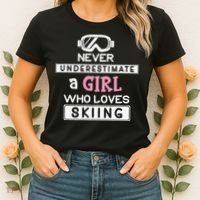 Skiing  Never Underestimate A Ski  Women's T-Shirt thumb 2