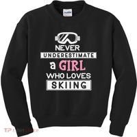 Skiing  Never Underestimate A Ski  Kids Sweatshirt thumb 0