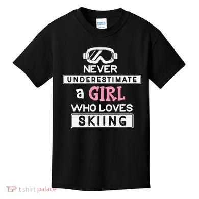 Skiing  Never Underestimate A Ski  Kids T-Shirt