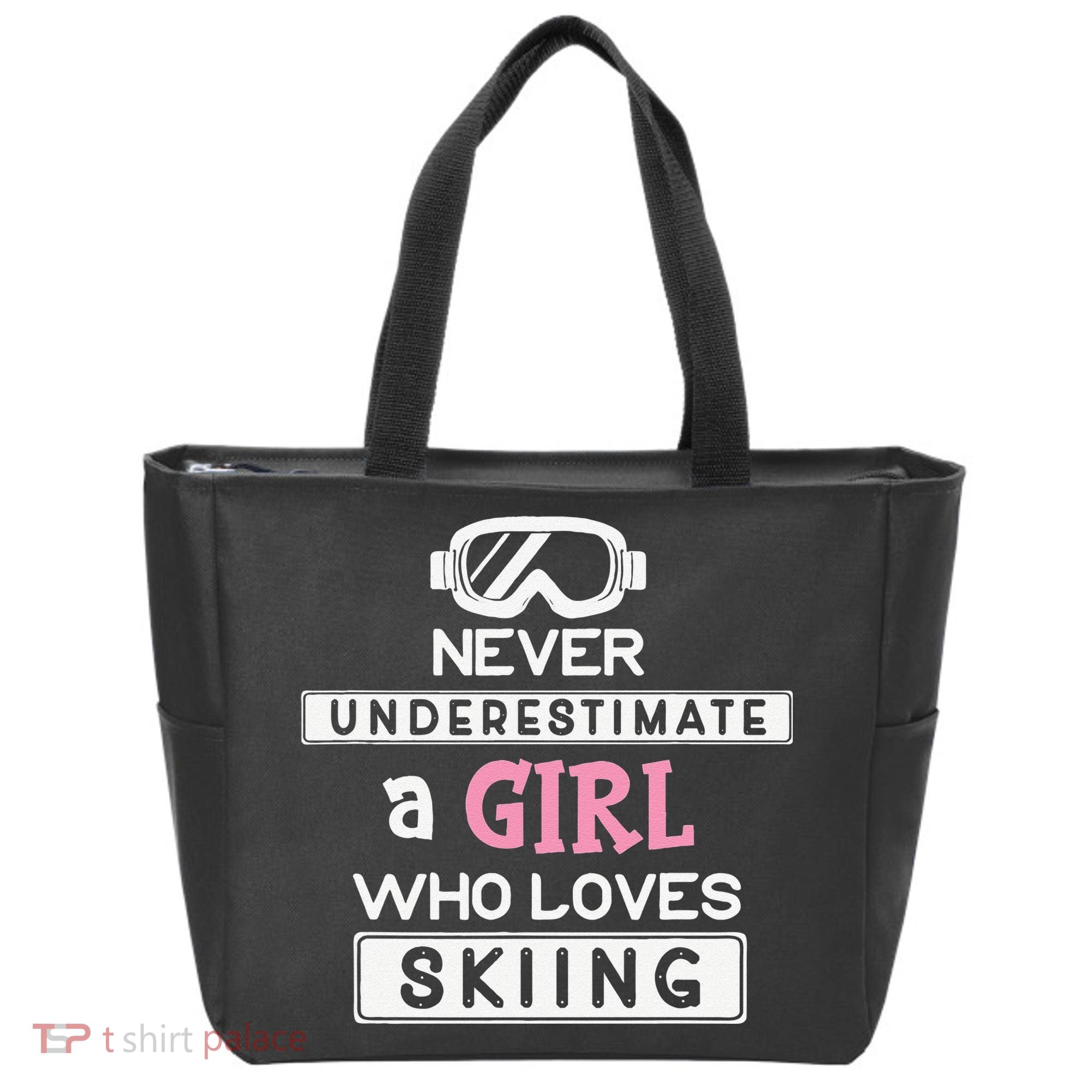 Skiing  Never Underestimate A Ski  Tote Bag