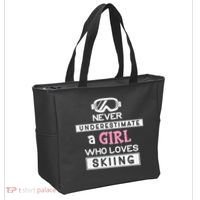 Skiing  Never Underestimate A Ski  Tote Bag thumb 2