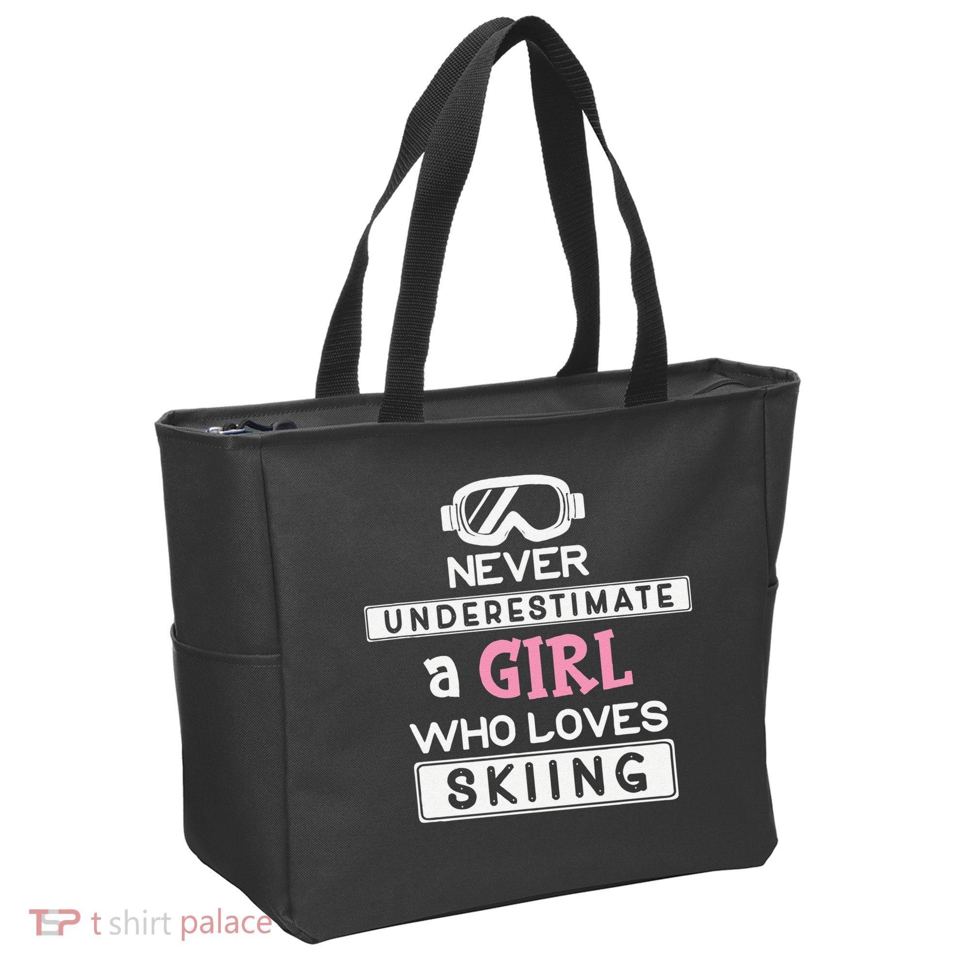 Skiing  Never Underestimate A Ski  Tote Bag