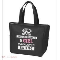 Skiing  Never Underestimate A Ski  Tote Bag thumb 3