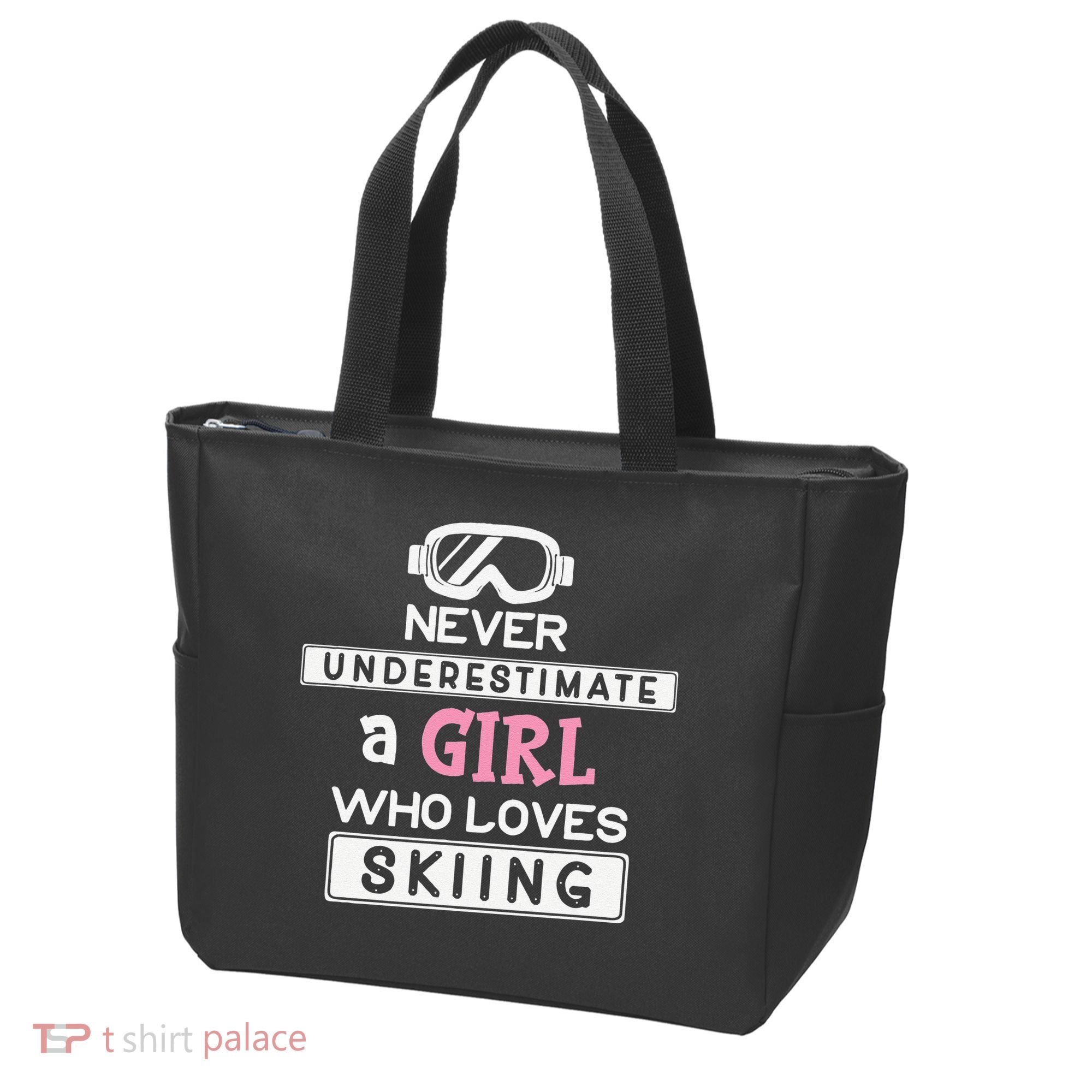 Skiing  Never Underestimate A Ski  Tote Bag