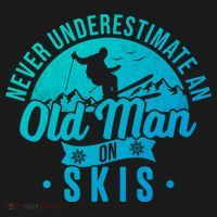 Ski Never Underestimate An Old On Skis Funny Skiing Gift Doggie Tank thumb 4