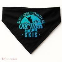 Ski Never Underestimate An Old On Skis Funny Skiing Gift USA-Made Doggie Bandana thumb 0