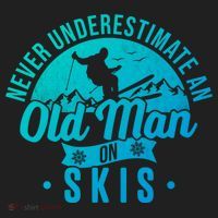 Ski Never Underestimate An Old On Skis Funny Skiing Gift Hat thumb 2