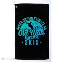 Ski Never Underestimate An Old On Skis Funny Skiing Gift Golf Towel thumb 0