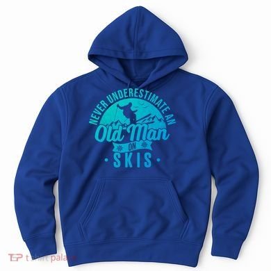 Ski Never Underestimate An Old On Skis Funny Skiing Gift Hoodie