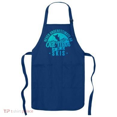 Ski Never Underestimate An Old On Skis Funny Skiing Gift Apron