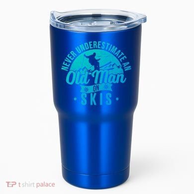 Ski Never Underestimate An Old On Skis Funny Skiing Gift Tumbler