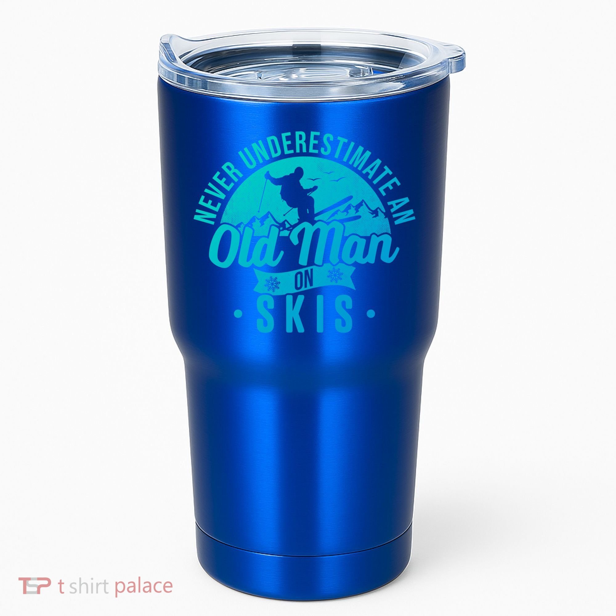 Ski Never Underestimate An Old On Skis Funny Skiing Gift Tumbler