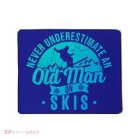 Ski Never Underestimate An Old On Skis Funny Skiing Gift Mousepad thumb 0