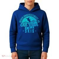 Ski Never Underestimate An Old On Skis Funny Skiing Gift Kids Hoodie thumb 4