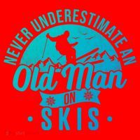 Ski Never Underestimate An Old On Skis Funny Skiing Gift Santa Hat thumb 1
