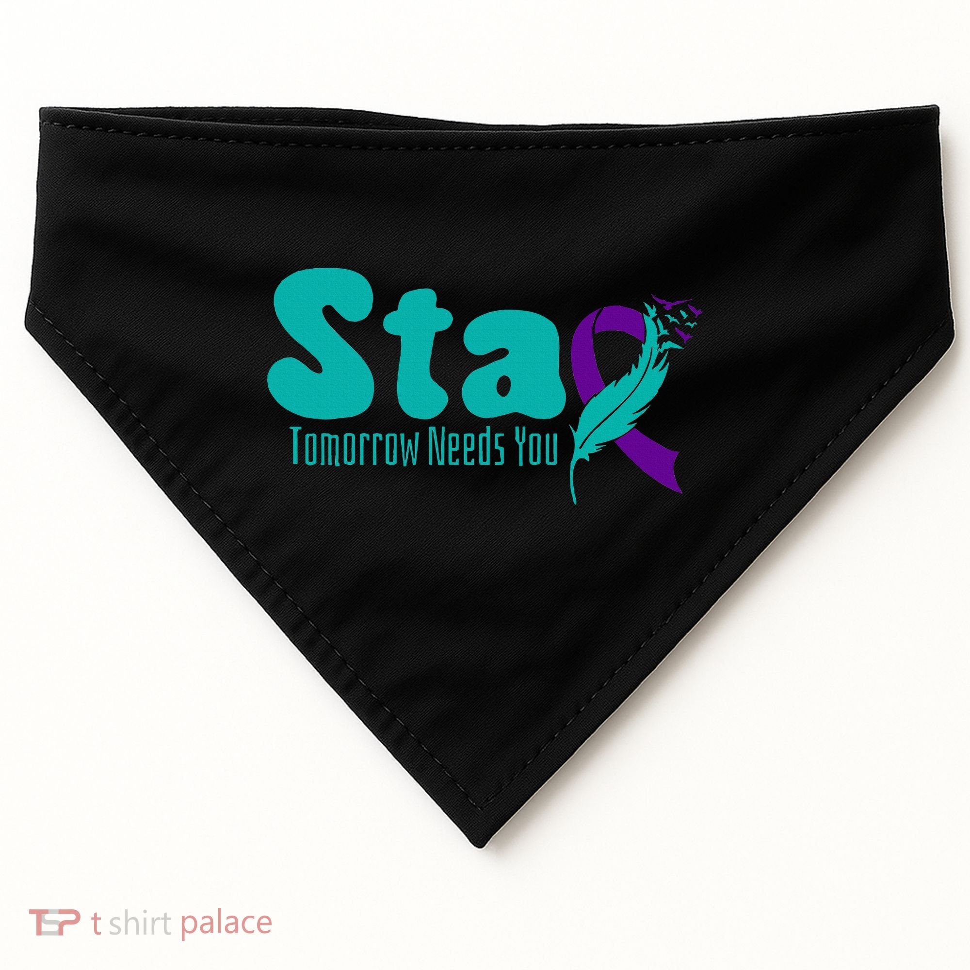 StayTomorrow Needs U Semicolon Suicide Prevention Month USA-Made Doggie Bandana
