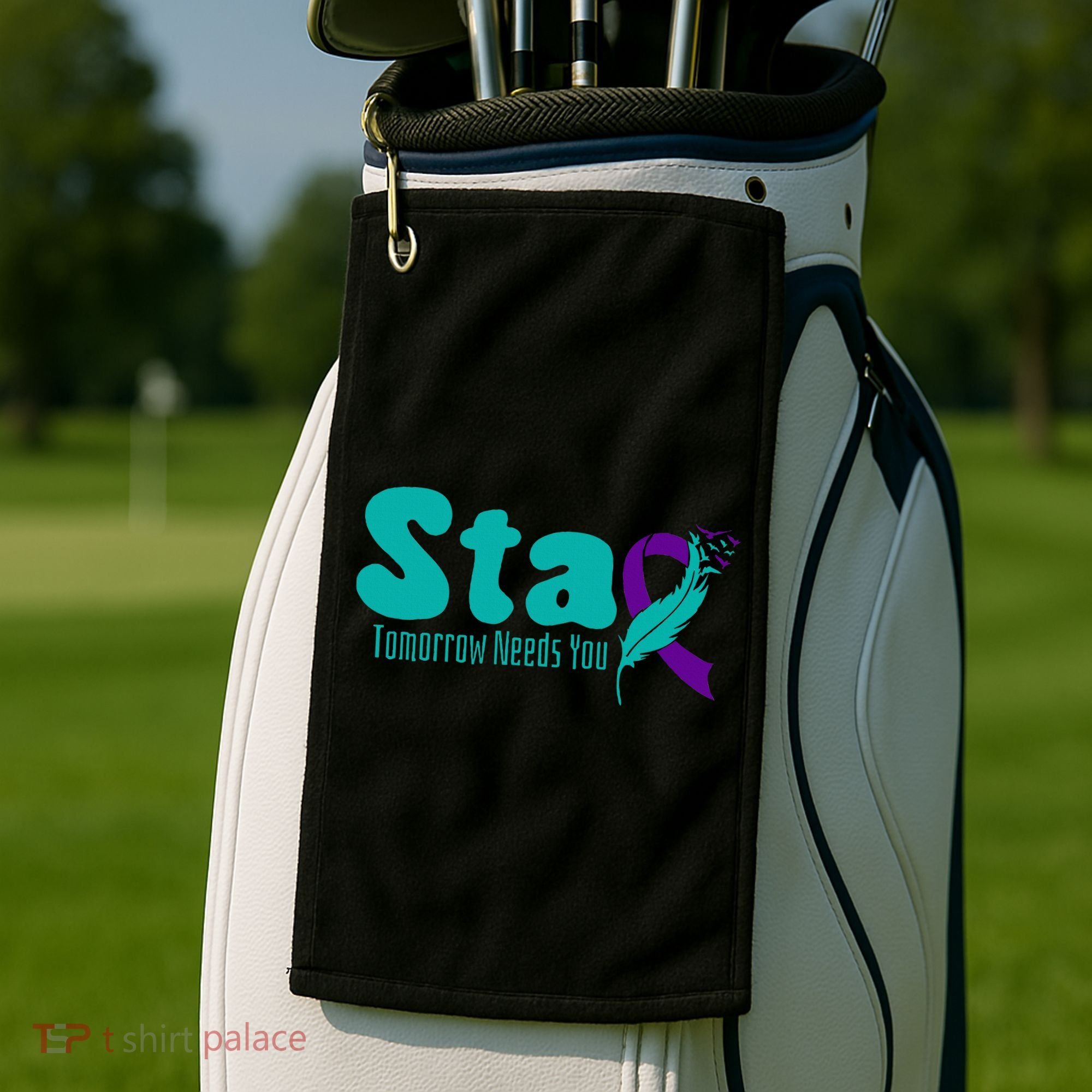 StayTomorrow Needs U Semicolon Suicide Prevention Month Golf Towel