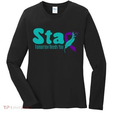 StayTomorrow Needs U Semicolon Suicide Prevention Month Women's Long Sleeve Shirt