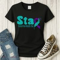 StayTomorrow Needs U Semicolon Suicide Prevention Month Women's T-Shirt thumb 3