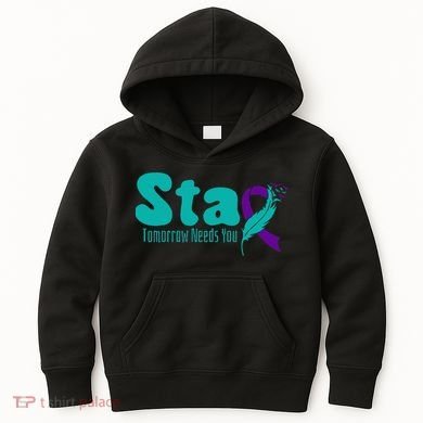 StayTomorrow Needs U Semicolon Suicide Prevention Month Kids Hoodie