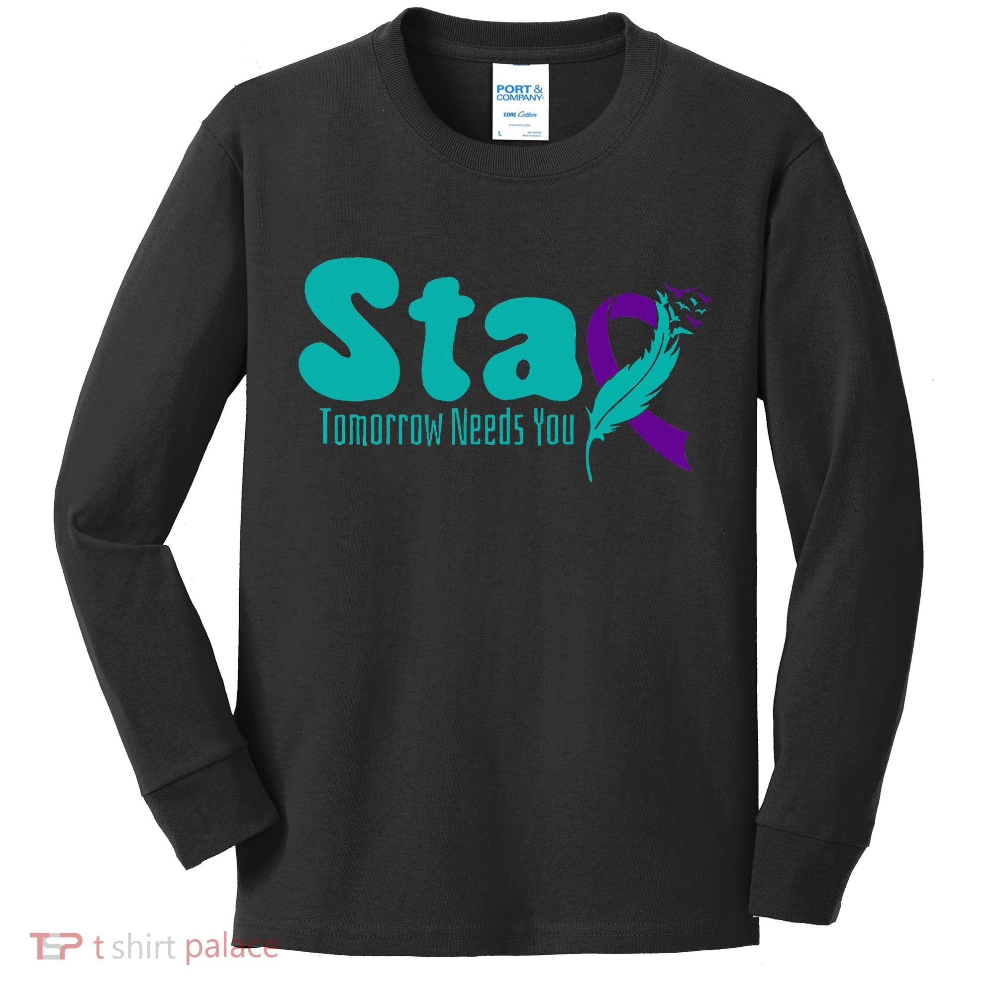 StayTomorrow Needs U Semicolon Suicide Prevention Month Kids Long Sleeve Shirt