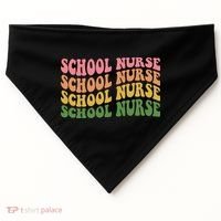 School Nurse Word Mashup USA-Made Doggie Bandana thumb 0