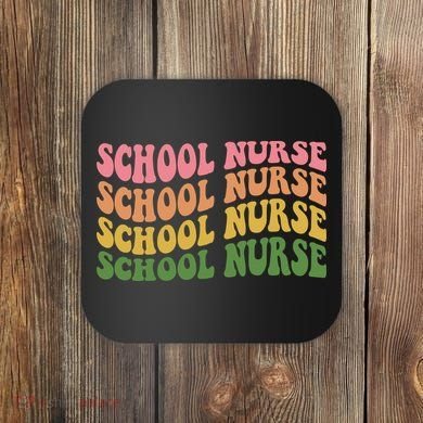 School Nurse Word Mashup Coaster